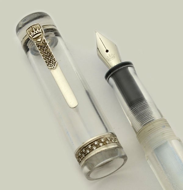 Krone Cristal Fountain Pen - Clear Demonstrator, Piston Fill